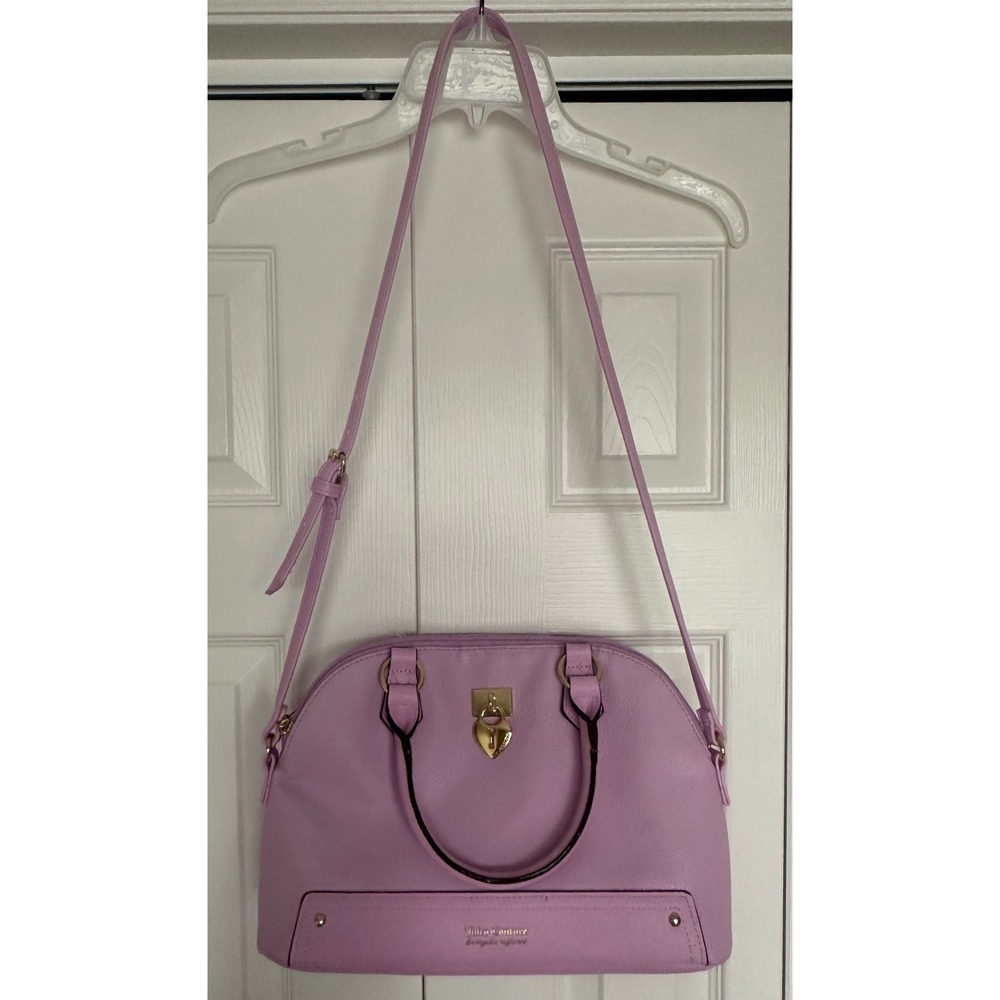 Juicy Couture Lillac Pebbled Faux Leather Dome  Crossbody Bag Gold Heart NWT‎